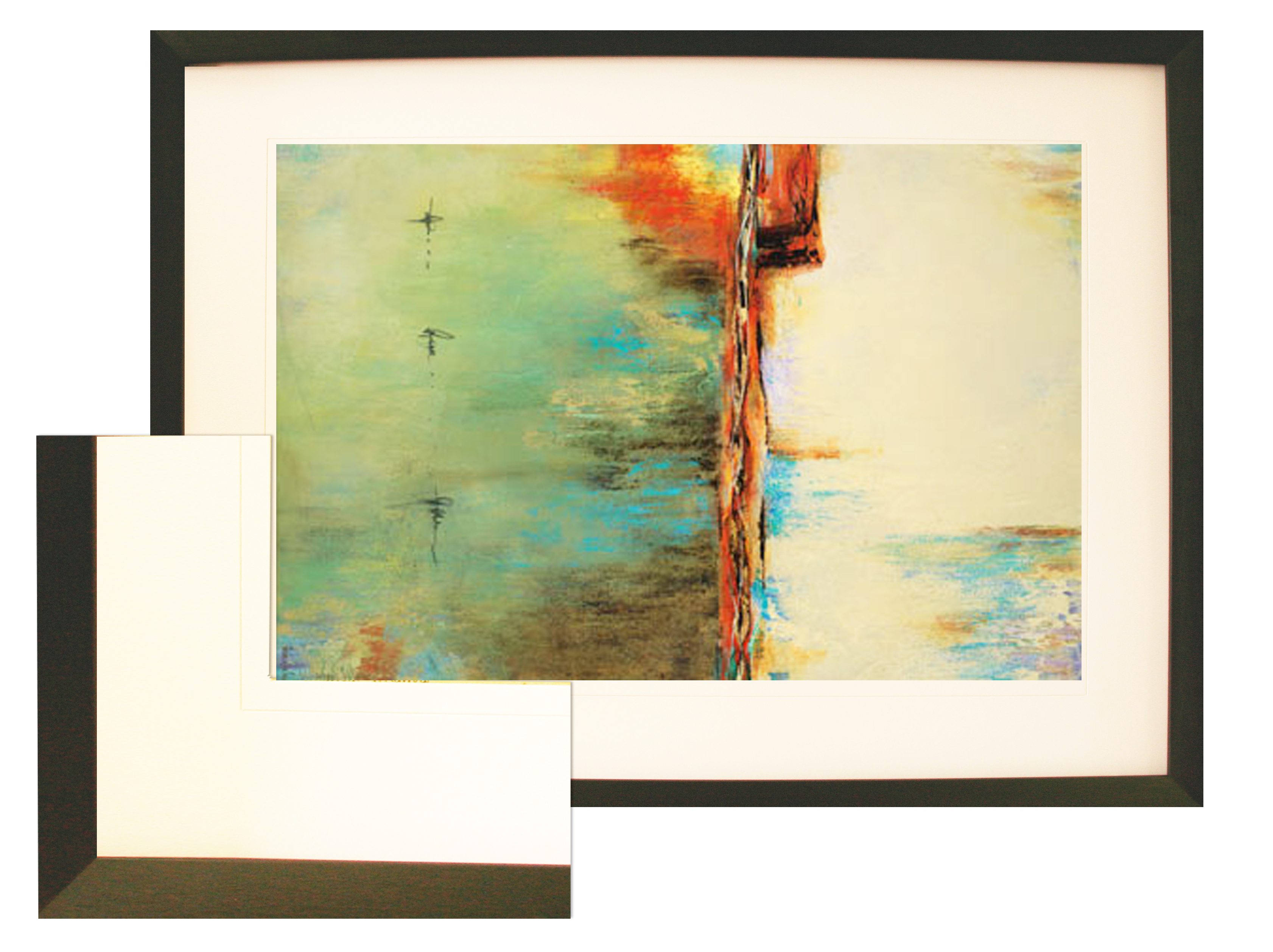 FP178 Wall décor art framed print abstract brown frame